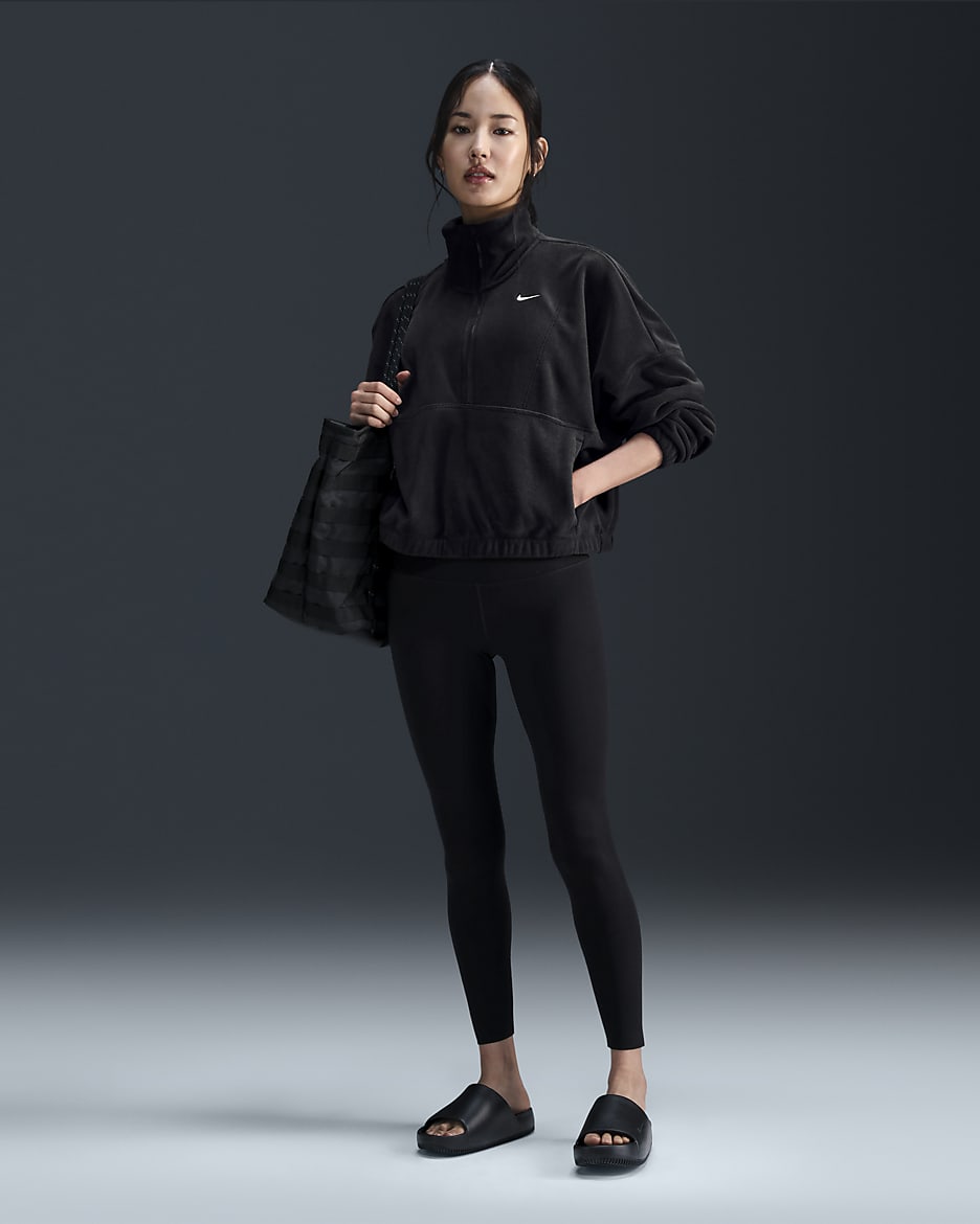 Nike One Women s Therma FIT Oversized 1 2 Zip Fleece Top. Nike